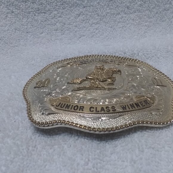 AQHA CMSA Cowboy Mounted Shooting Association Trophy Buckle Sybille Creek Shoot - Picture 5 of 12